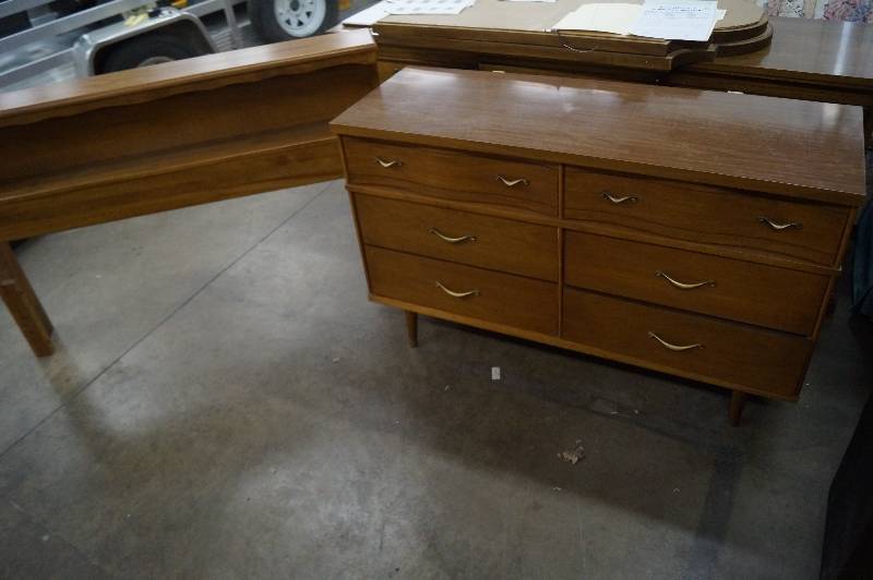 Mid-Century Dresser and Headboard