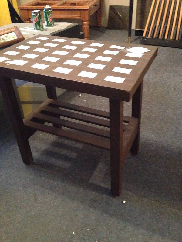 Checkered Top End Table