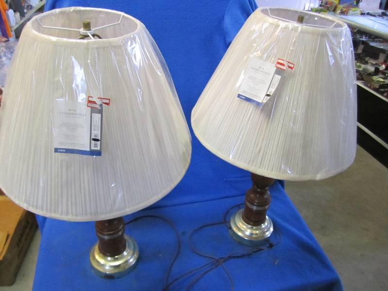 Pair of table lamps with shades...