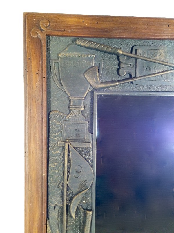 lot 9 image: 3 dimensional Golf Mirror 26.25  x  36 (nice condition)