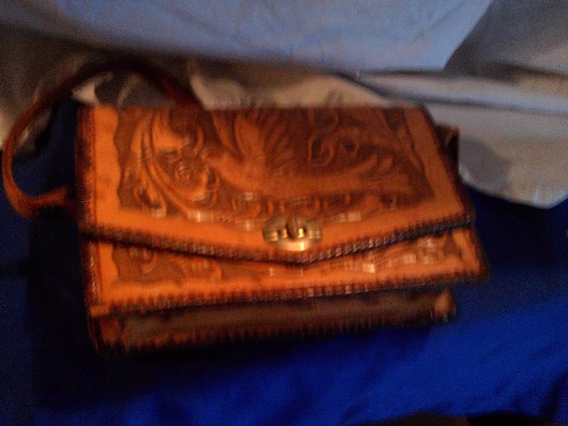 vintage leather hand bag