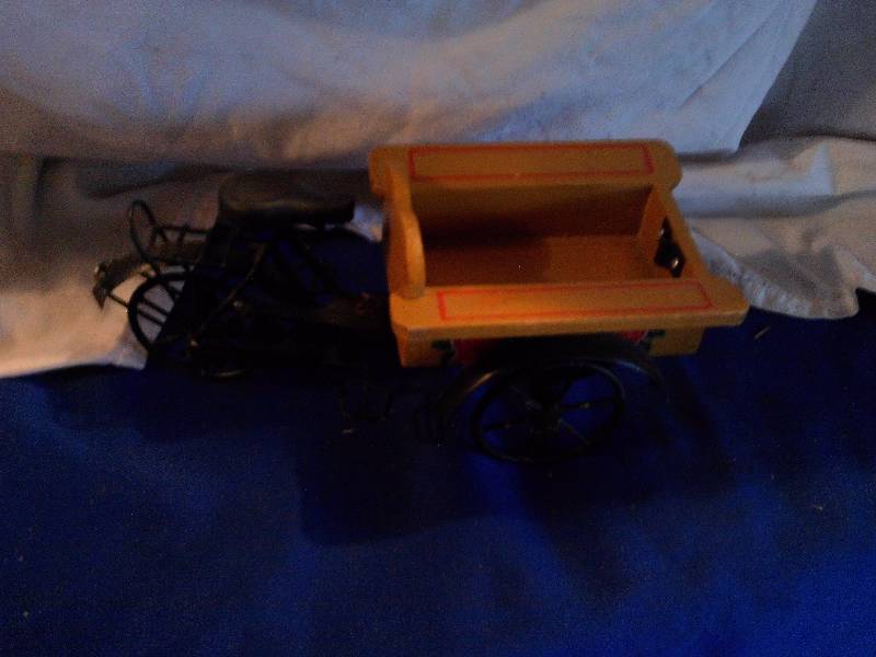 vintage bicycle metal and wood figurene