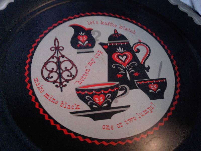 vintage metal tray
