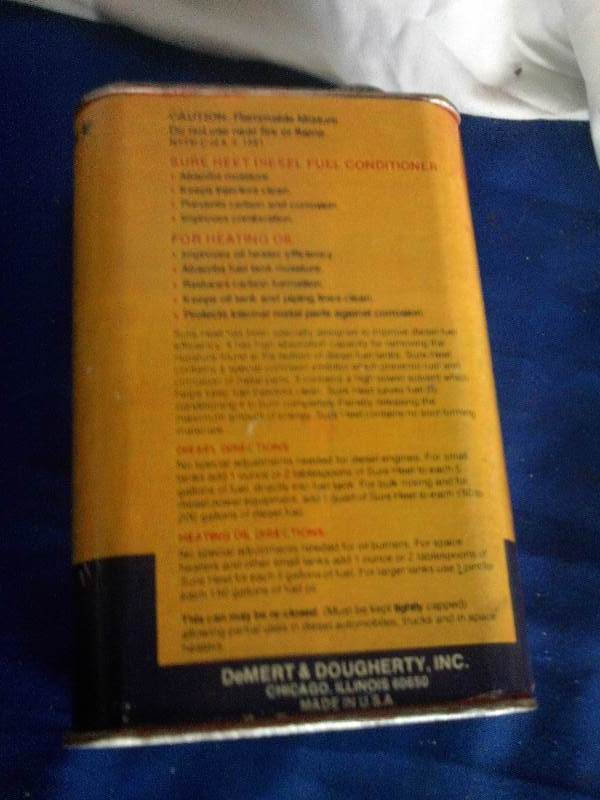 vintage sure heat diesel conditioner display prop
