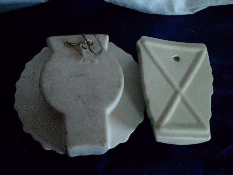 2 vintage glass wall hangings