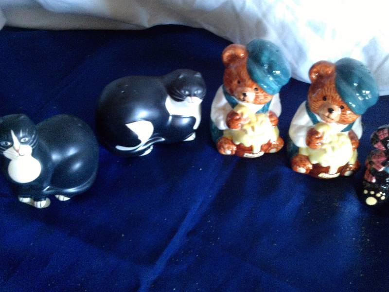 3 sets of animal salt and pepper shakers