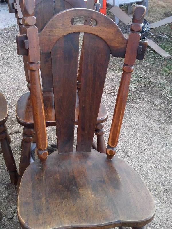 set of 4 oak dining room chairs