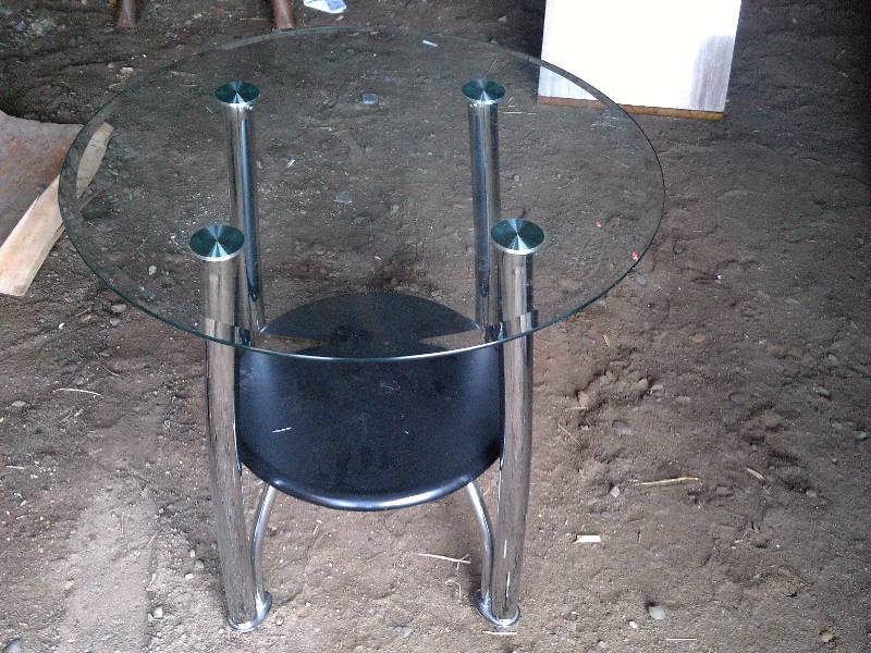 2 glass top end tables