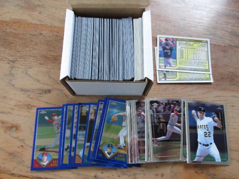 Box of 1999 - 2003 Topps chrome bas...