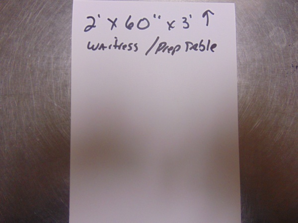 Stainless Steel WaitressPrep Table