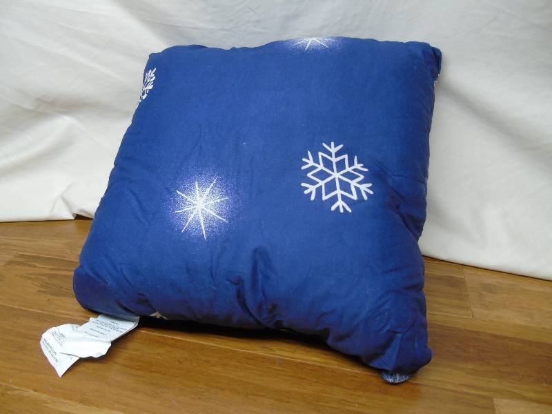 Blue Snowflake Pillow 16x16
