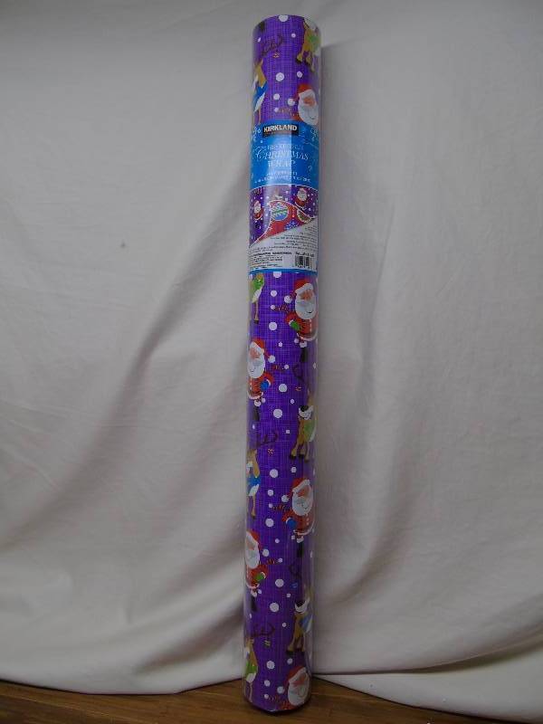 Kirkland Reversible Christmas Wrap - Purple Holiday Pattern