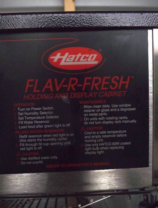 HATCO Flav-R-Fresh Pizza Warming  Heating  Display Cabinet