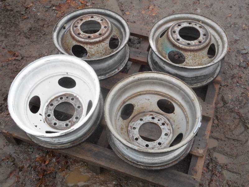 lot 12 image: (4) 8-Lug Steel 16 Truck Wheels...