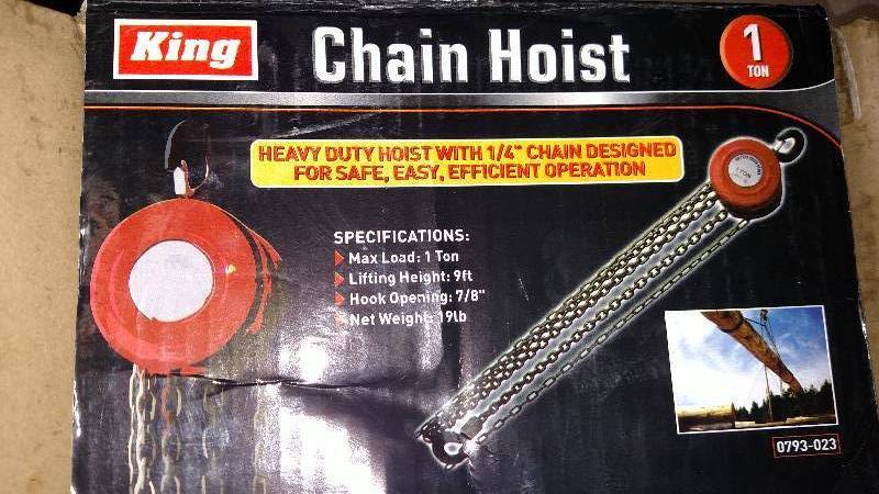 1 Ton Chain Hoist- NEW