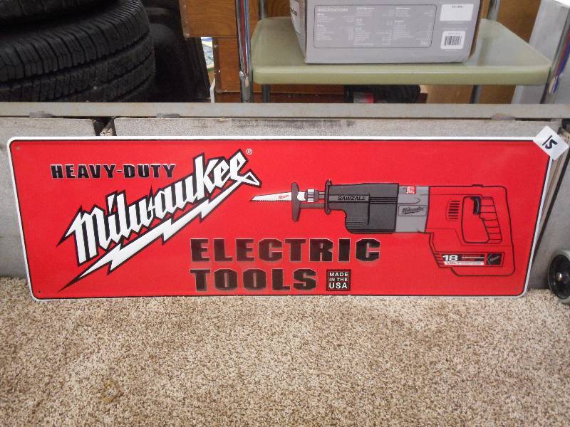Like New Milwaukee 12x36 Tin Sign...