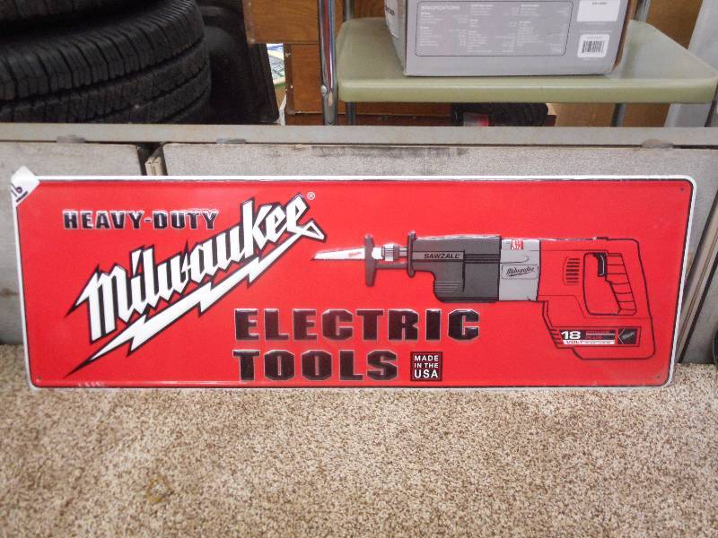 Like New Milwaukee 12x36 Tin Sign...