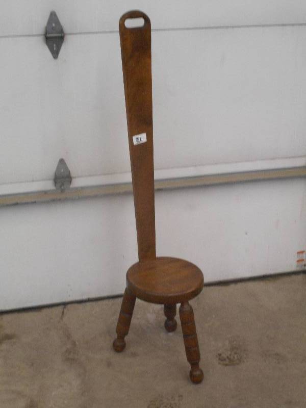 Vintage Wooden Milking Chair ...