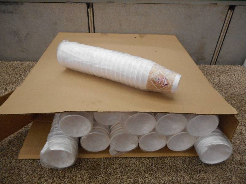 Box Of Sleeves Of Foam Coffee Cups ...