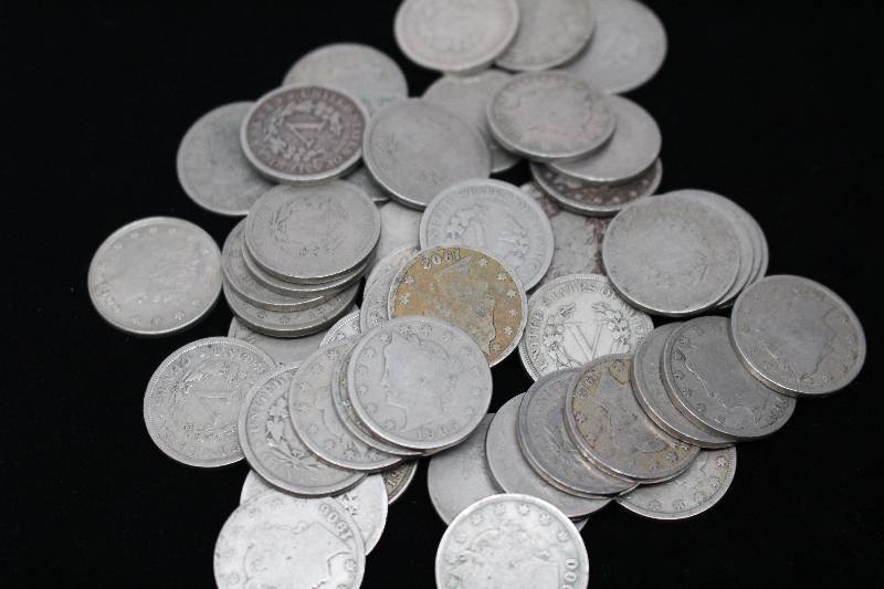 Lot of (50) Various Date V-Nickels