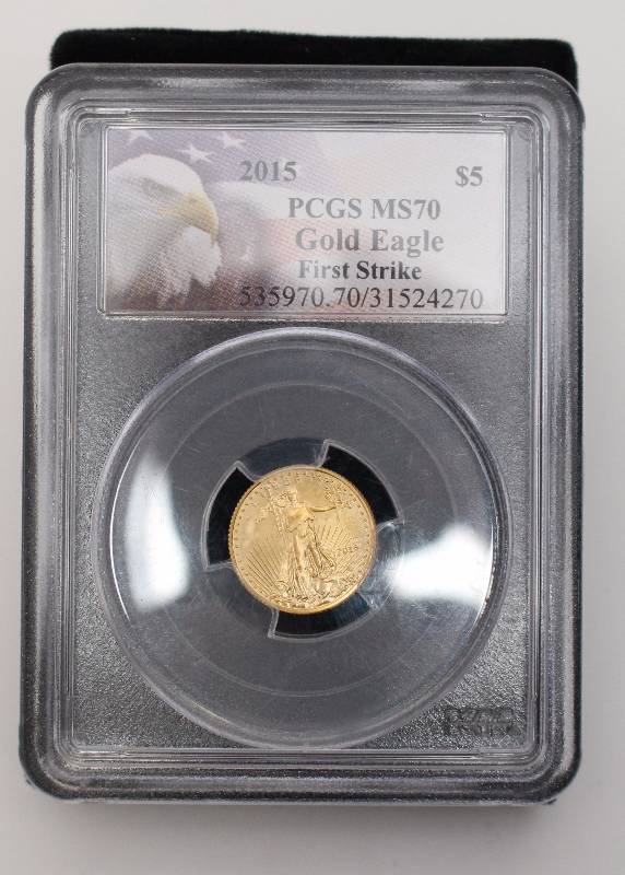 2015 $5 110oz. Gold American Eagle PCGS MS70 Certified First Strike
