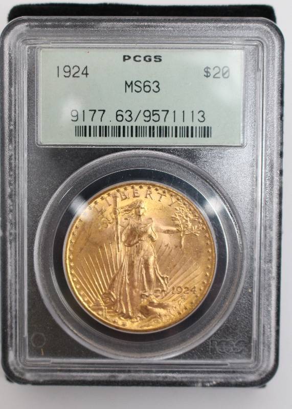 1924 $20 Gold American Double Eagle PCGS Certified at MS63