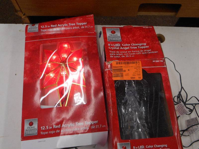 HOLIDAY HOME ACCENTS STAR AND ANGEL TREE TOPPER