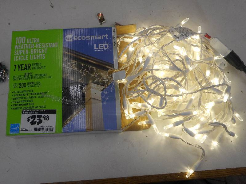 ECOSMART LED TECHNOLOGY 100  SUPER BRIGHT ICICLE LIGHTS