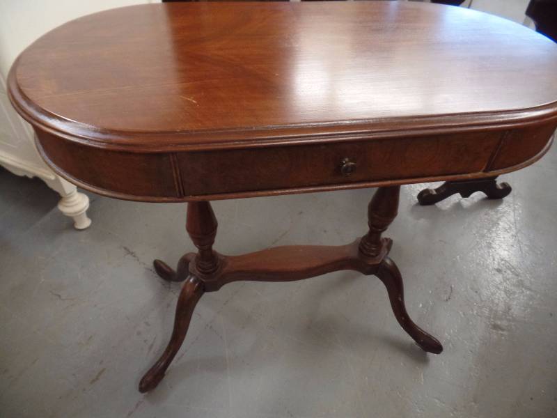Oval Table with Drawer