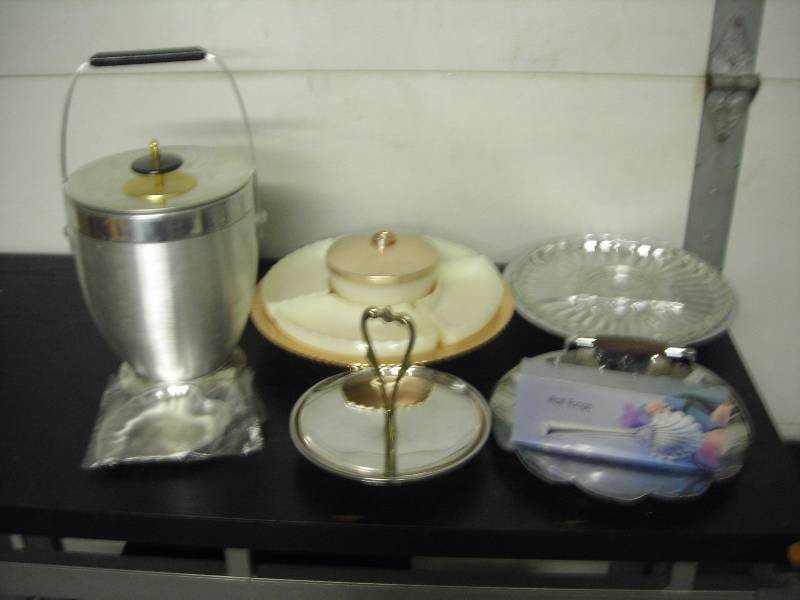 Lot Of Stainless Steel & Other Vintage Metal Servers