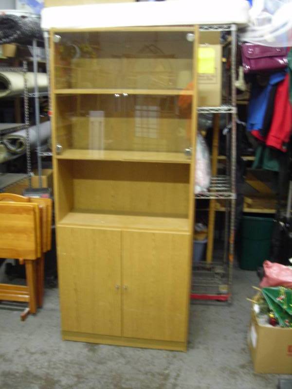 Book Shelf Cabinet With Glass Doors 12 x 30 x 72