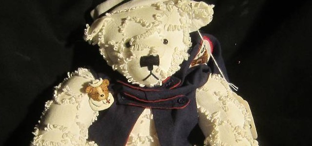 Sailor Bear - Hand Made from Quilt