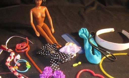 LOT - Barbie Pieces, Doll, Headbands, ETC