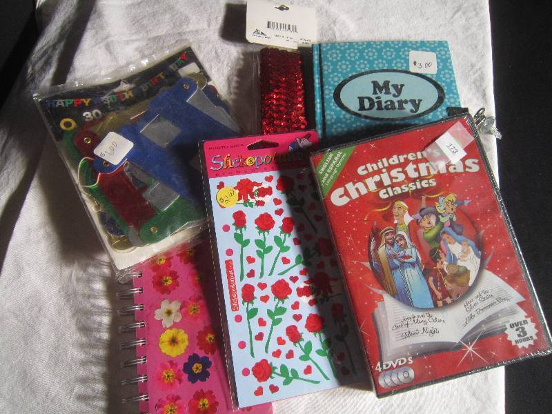 LOT - Christmas Classic DVD NEW, NEW Stickers, NEW Happy Birthday Sign, Address Book and Diary