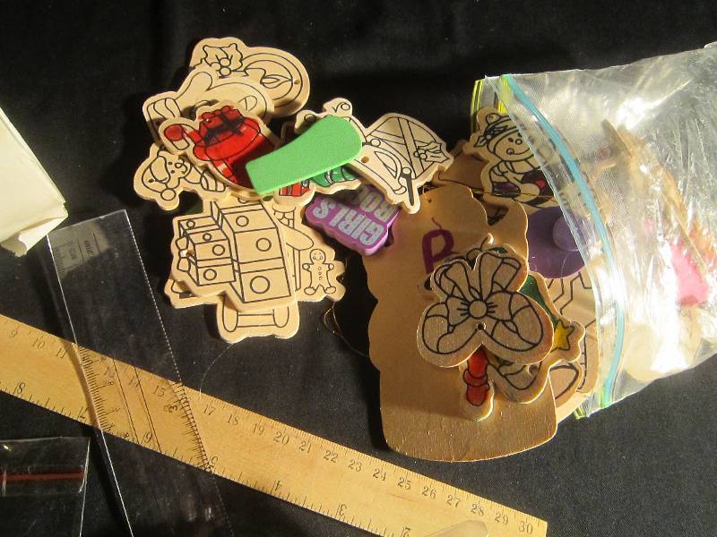 LOT - Wood Orn, Paper Roll, 2 Rulers, High School Musical Bracelets
