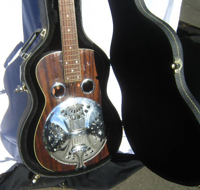 Regal Black Lightning Dobro and Case
