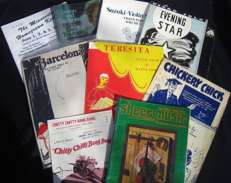 Lot of Books and Sheet Music