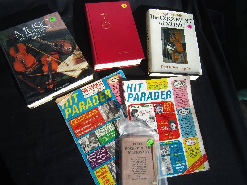 Lot of Music Books and Vintage Hit Parader Magazines