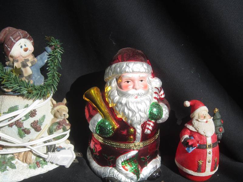 Christmas Santa Music Box, Snowman Light & Santa