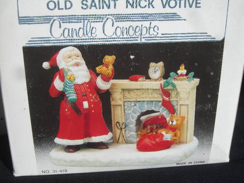 Christmas Lot - Old Saint Nick Votive Holder & Collectable Cherub Candle Holders