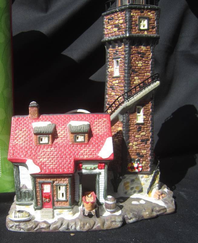 Santas Workbench Hammersmiths Harbour Lighthouse Christmas House with Box - Collectible Victorian Series