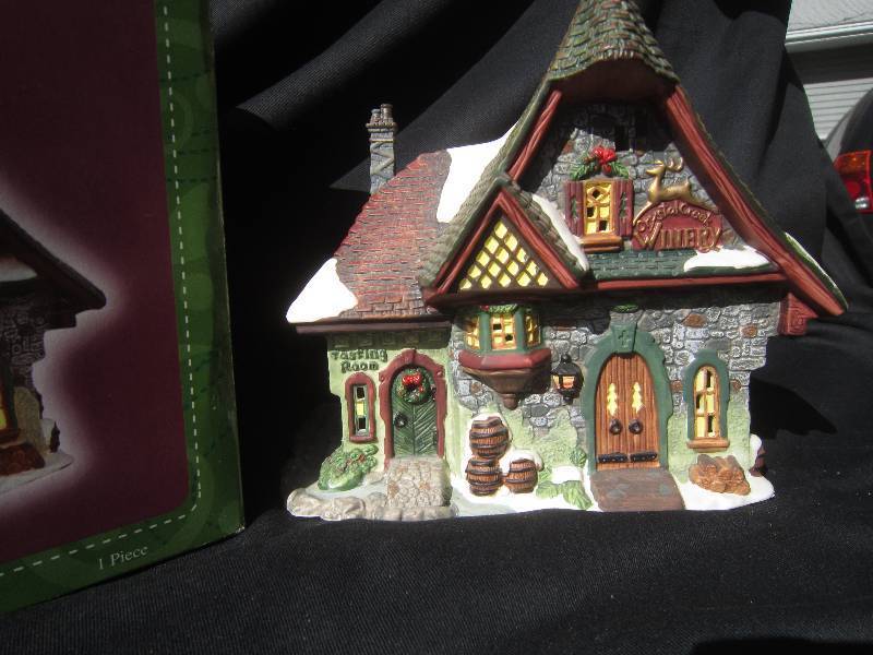 Santas Workbench Crystal Creek Winery Christmas House with Box - Collectible Victorian Series