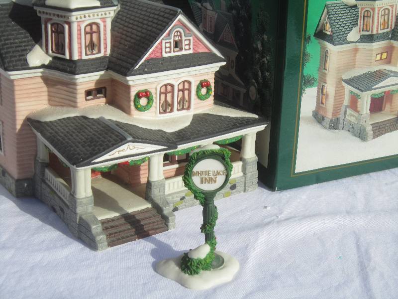 Collectible Christmas Lighted House - White Lace Inn