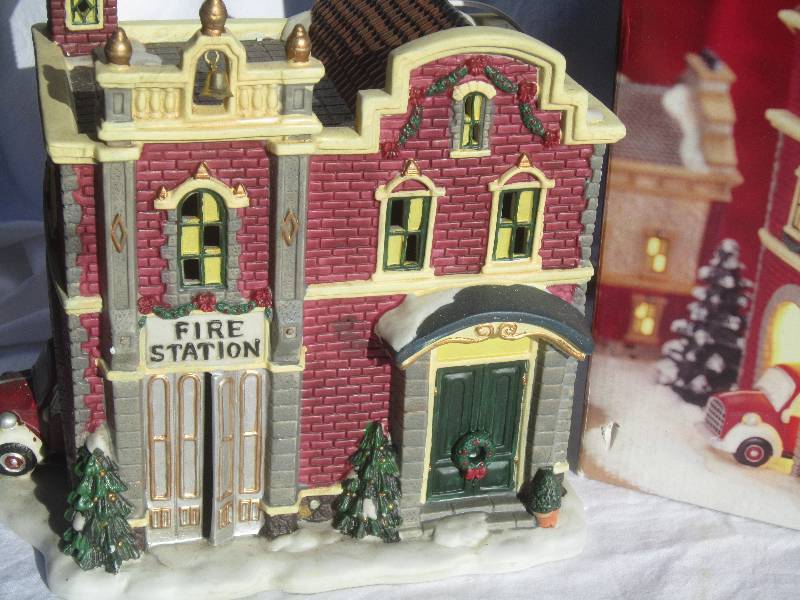 Collectible Christmas Lighted House - Village Square - Fire Station