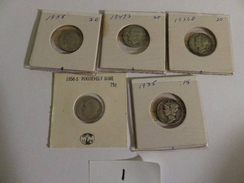 Lot of 5 Dimes