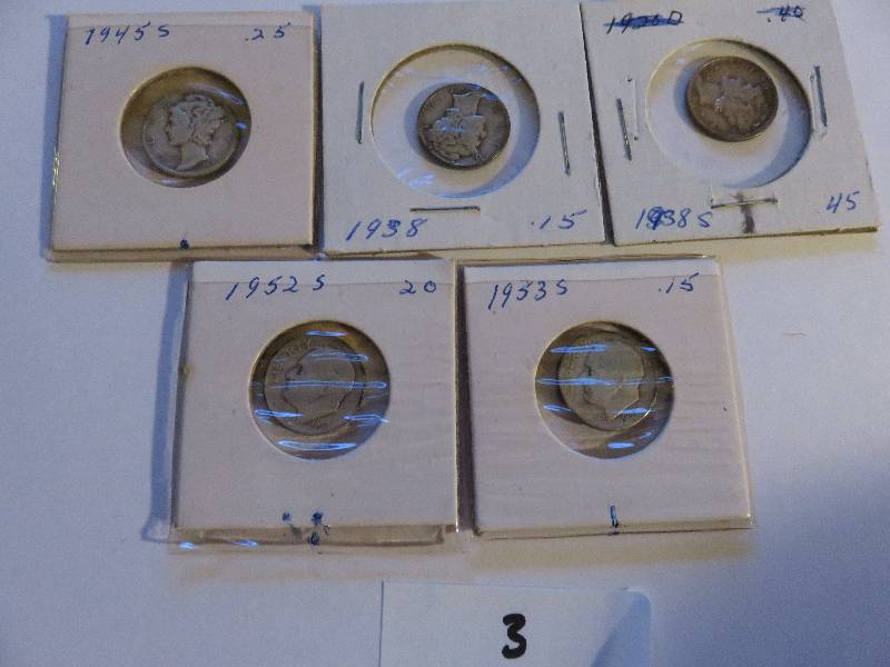 Lot of 5 Dimes