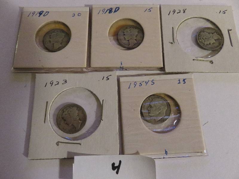 Lot of 5 Dimes