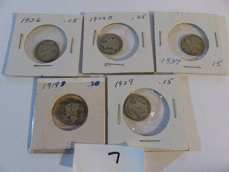 Lot of 5 Dimes