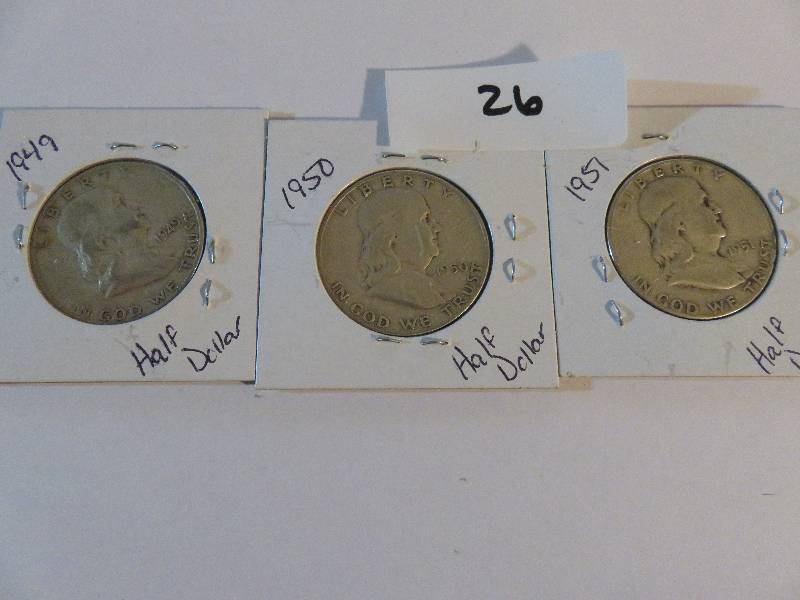 Lot of 3 Half Dollars