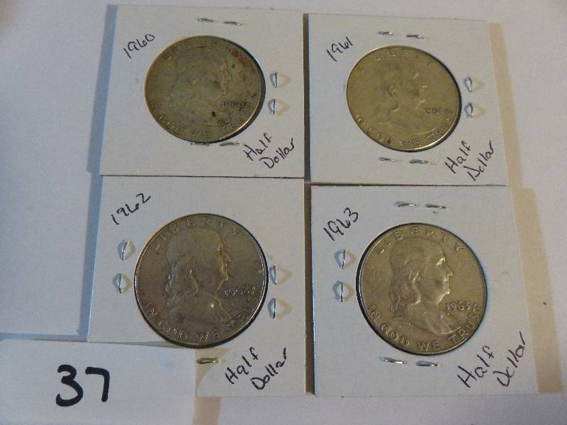Lot of 4 United States Half Dollars